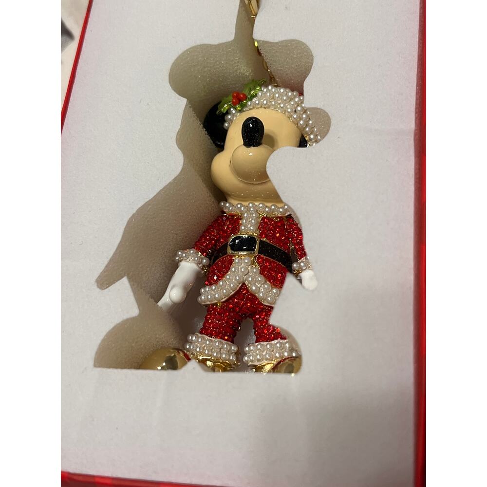 BaubleBar Mickey Mouse Santa Claus Pearl Bling Bag Charm Key Chain Collector - Picture 8 of 8
